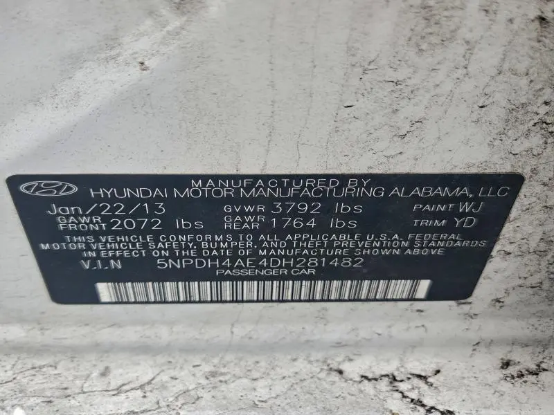 2013 HYUNDAI ELANTRA GLS  