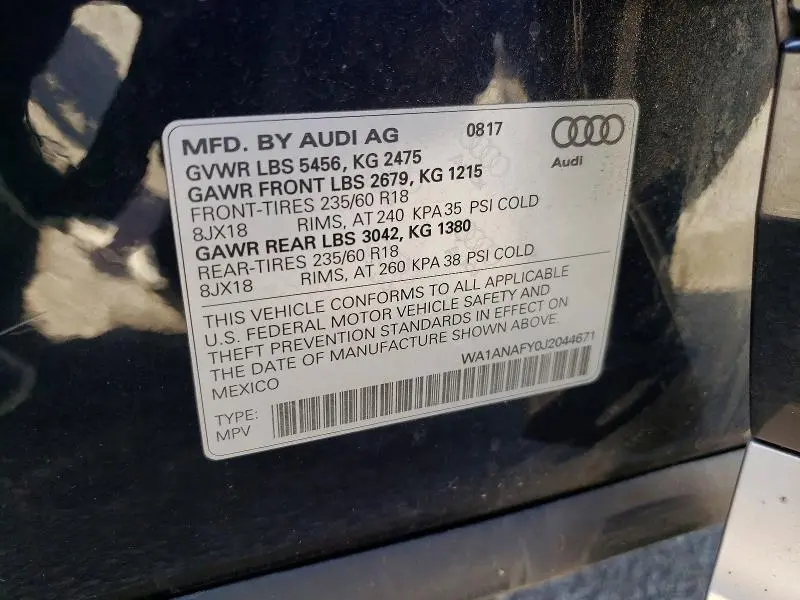2018 AUDI Q5 PREMIUM  