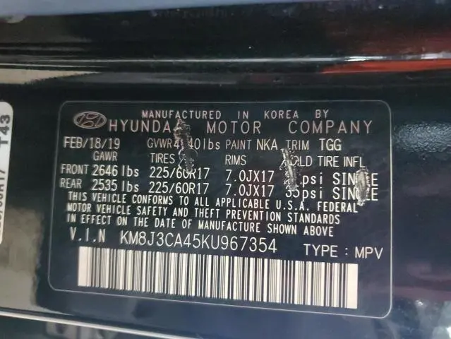 2019 HYUNDAI TUCSON LIMITED  