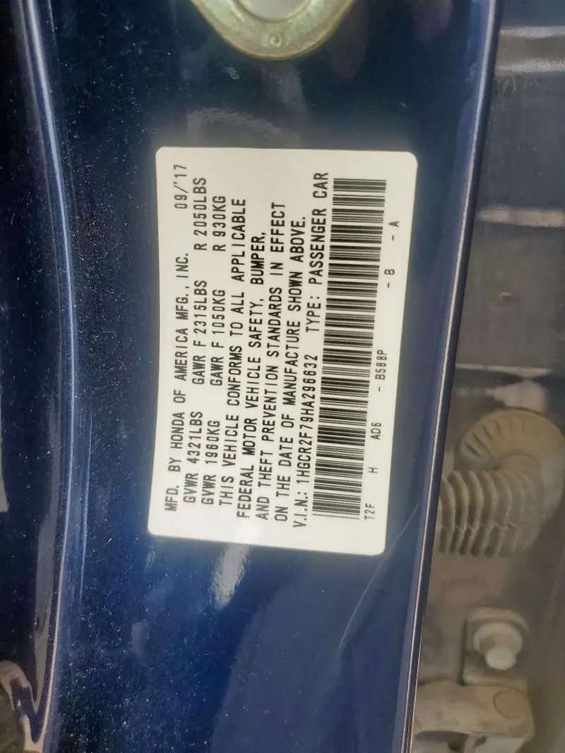 2017 HONDA ACCORD EX  