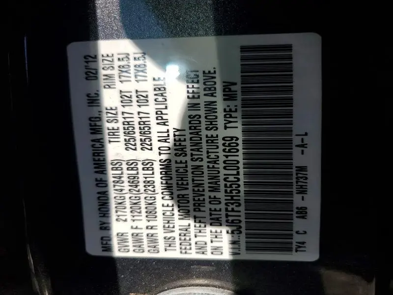 2012 HONDA CROSSTOUR EXL  