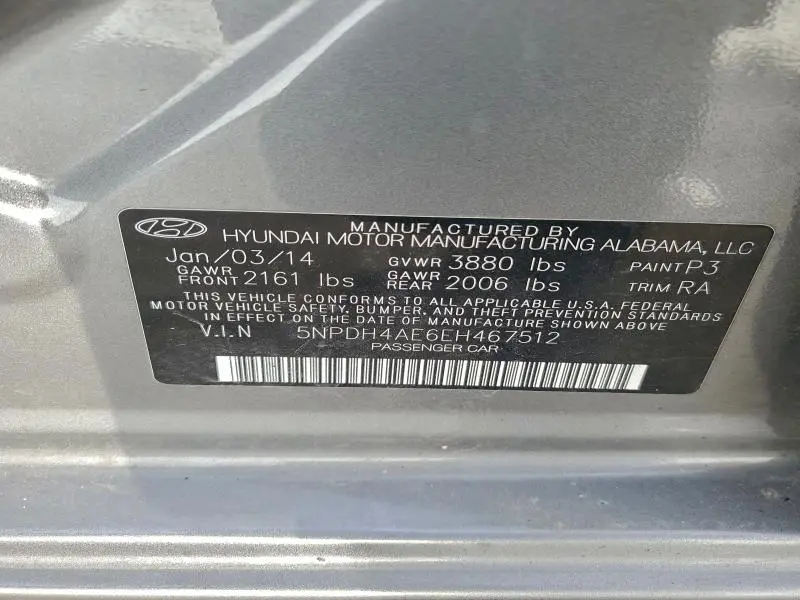 2014 HYUNDAI ELANTRA SE  