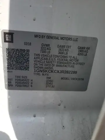 2018 CHEVROLET TAHOE K1500 PREMIER  