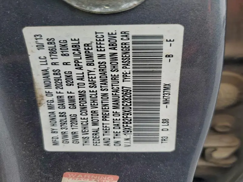 2013 HONDA CIVIC EXL  