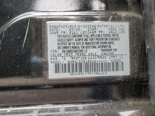 2022 NISSAN SENTRA SV  