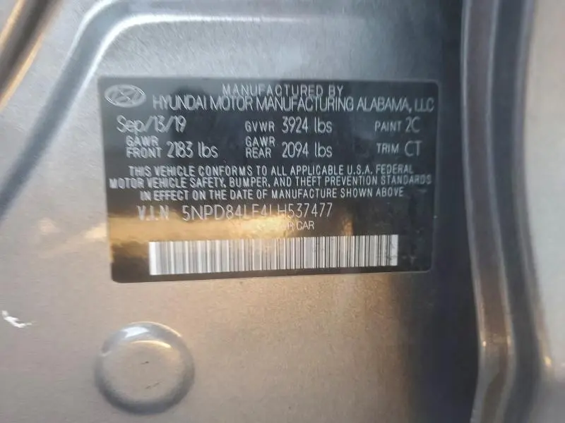 2020 HYUNDAI ELANTRA SEL  