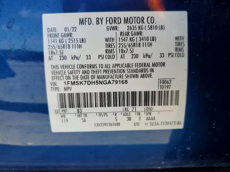 2022 FORD EXPLORER XLT  