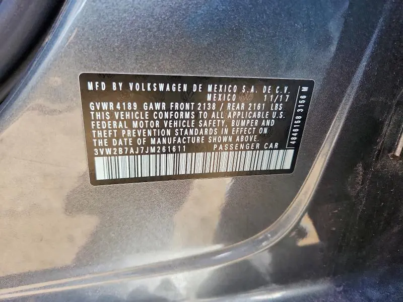 2018 VOLKSWAGEN JETTA S  