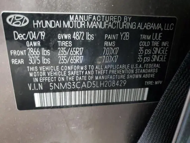 2020 HYUNDAI SANTA FE SEL  