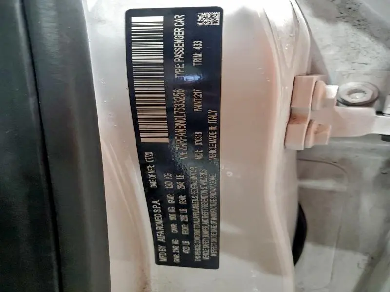 2020 ALFA ROMEO GIULIA TI  