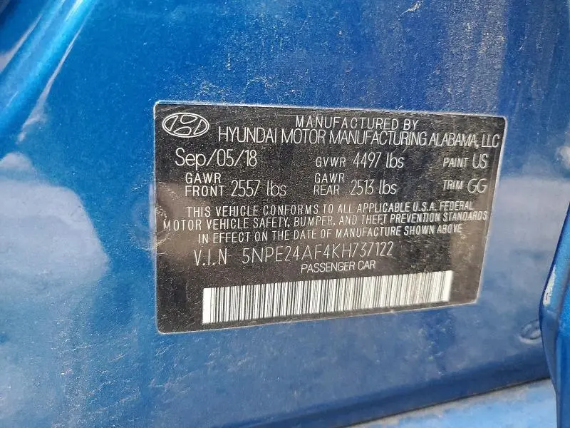 2019 HYUNDAI SONATA SE  