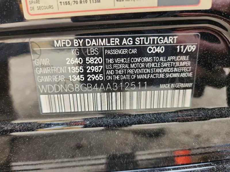 2010 MERCEDES-BENZ S 550 4MATIC  