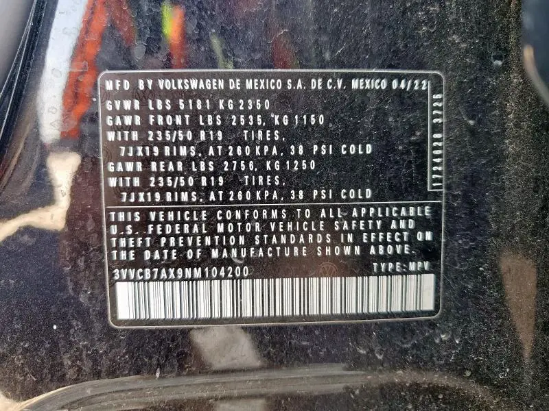 2022 VOLKSWAGEN TIGUAN SE R-LINE BLACK  