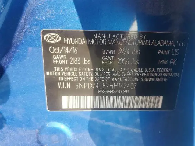 2017 HYUNDAI ELANTRA SE  