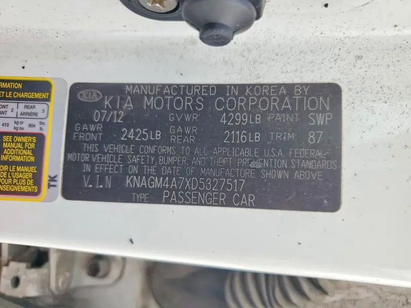 2013 KIA OPTIMA LX  