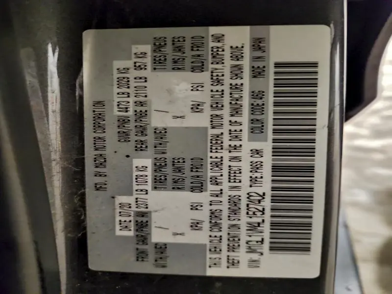 2020 MAZDA 6 TOURING  