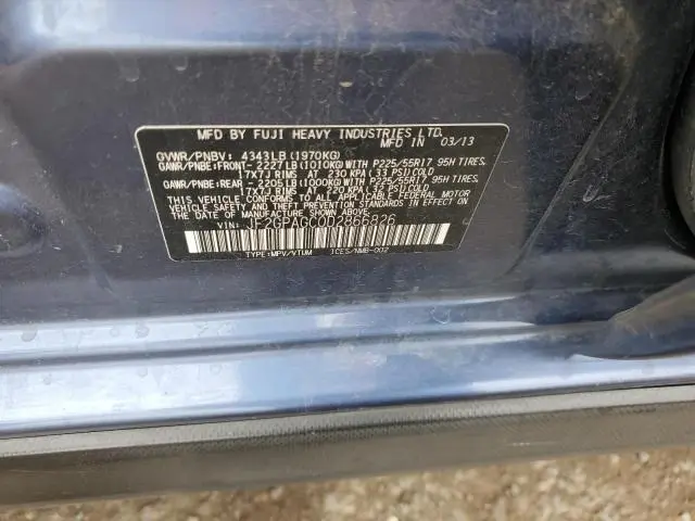 2013 SUBARU XV CROSSTREK 2.0 LIMITED  