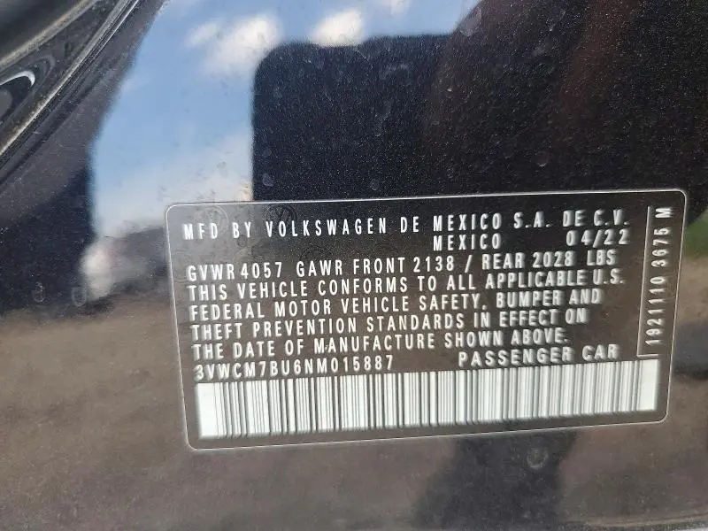 2022 VOLKSWAGEN JETTA S  