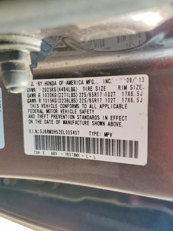 2014 HONDA CR-V EX  
