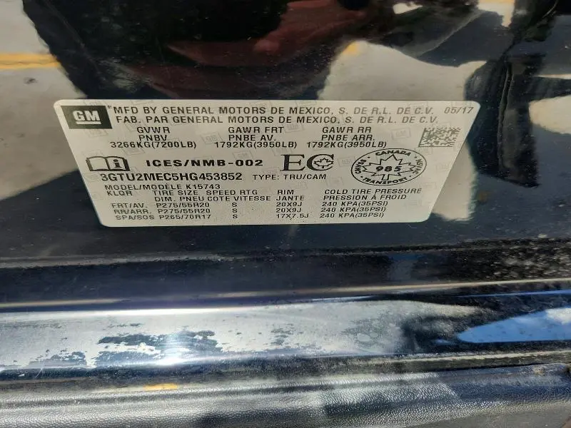 2017 GMC SIERRA K1500 SLE  