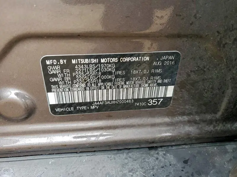 2017 MITSUBISHI OUTLANDER SPORT ES  