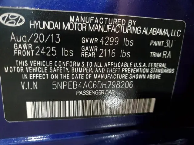 2013 HYUNDAI SONATA GLS  