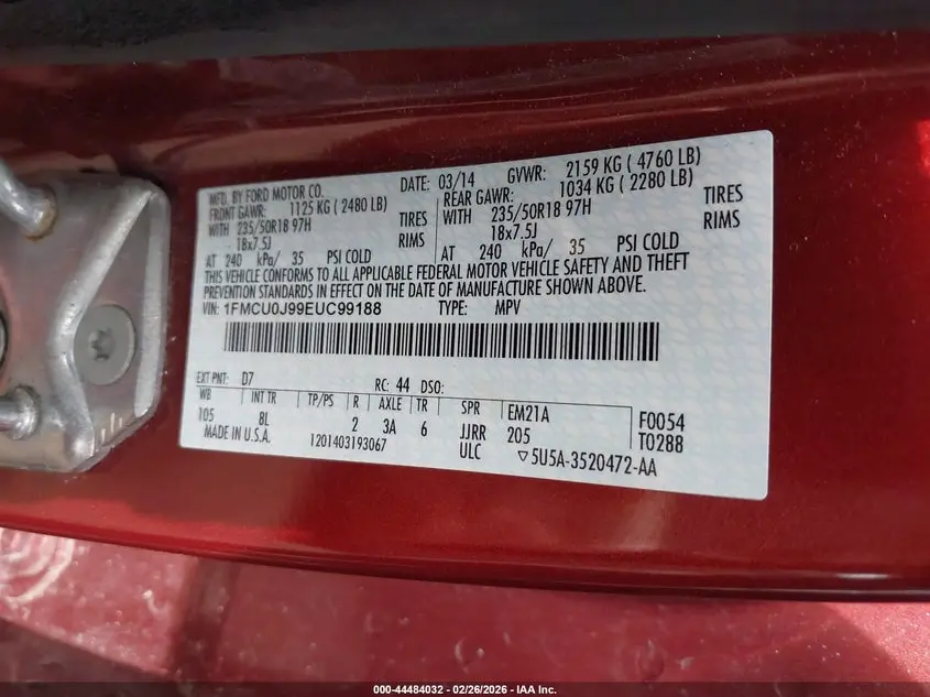 2014 FORD ESCAPE TITANIUM