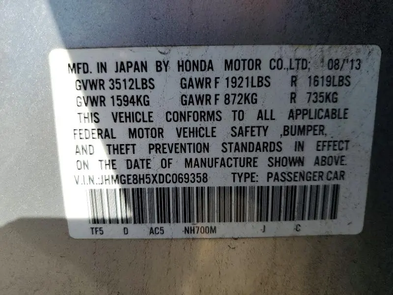 2013 HONDA FIT SPORT  