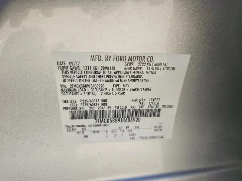 2018 FORD FLEX SE  