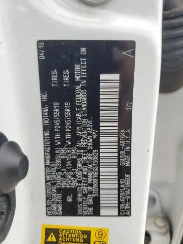 2016 TOYOTA HIGHLANDER LIMITED  