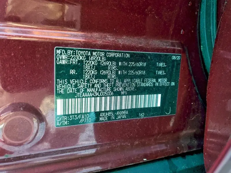 2021 TOYOTA VENZA LE  