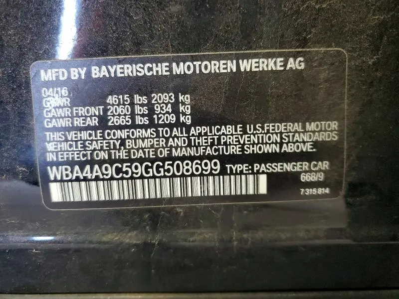 2016 BMW 428 I GRAN COUPE SULEV  