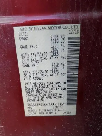 2019 NISSAN MURANO S  