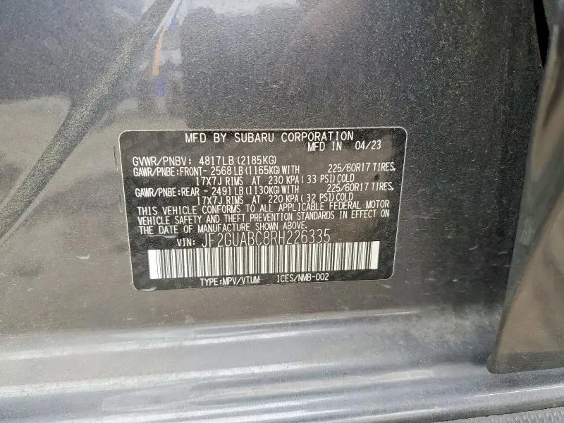 2024 SUBARU CROSSTREK   