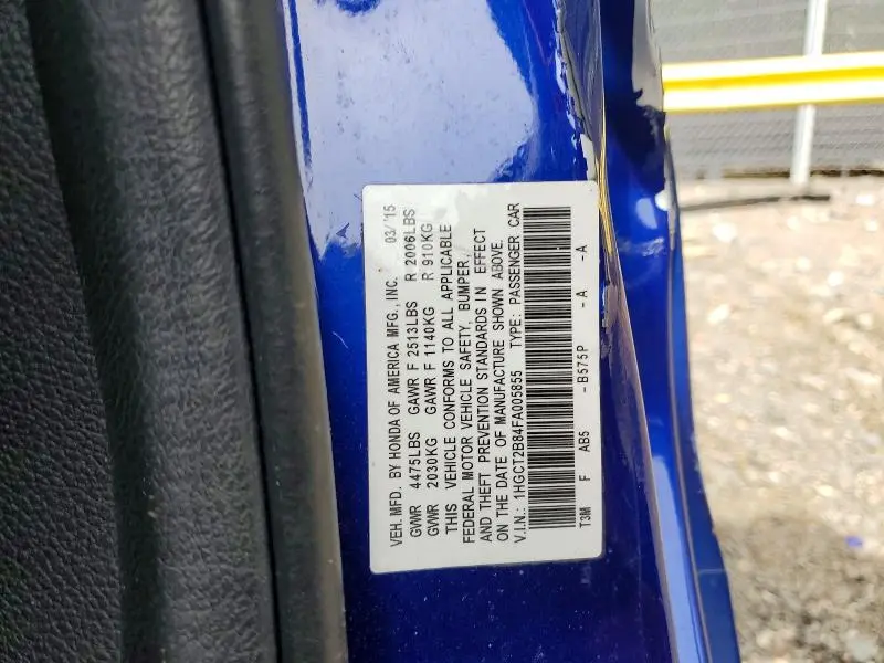 2015 HONDA ACCORD EXL  
