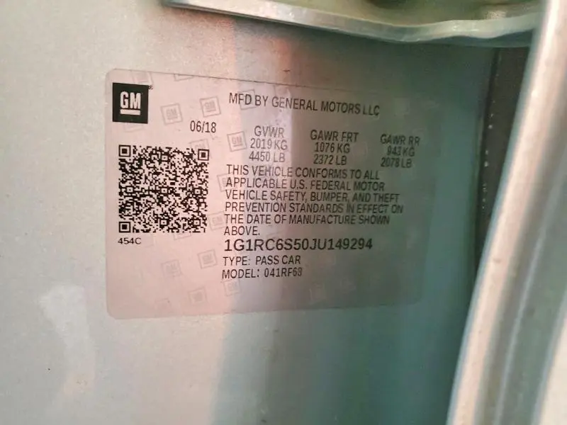 2018 CHEVROLET VOLT LT  