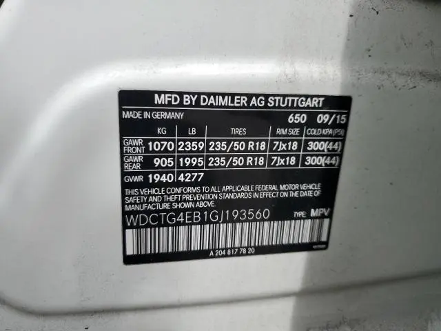 2016 MERCEDES-BENZ GLA 250