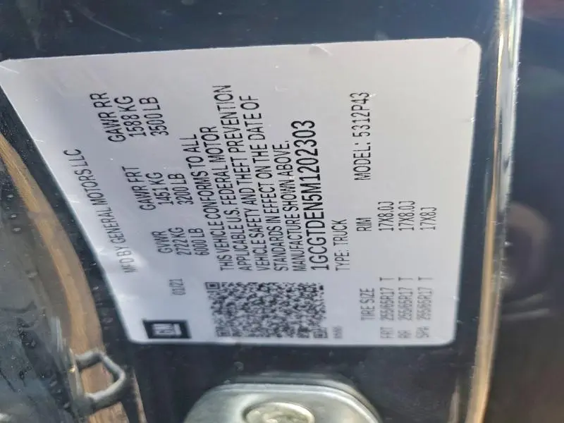 2021 CHEVROLET COLORADO Z71  