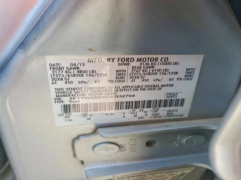 2013 FORD F250 SUPER DUTY  