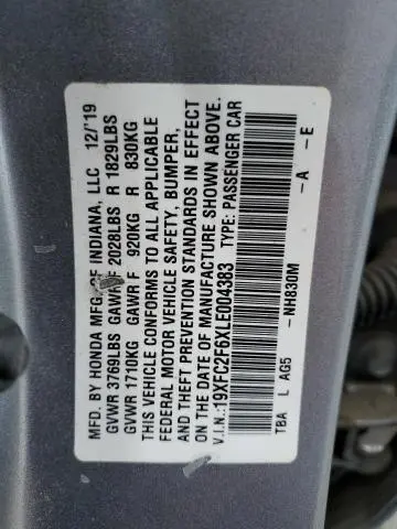 2020 HONDA CIVIC LX  