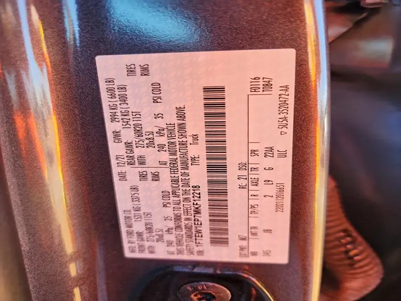 2021 FORD F150 SUPERCREW  