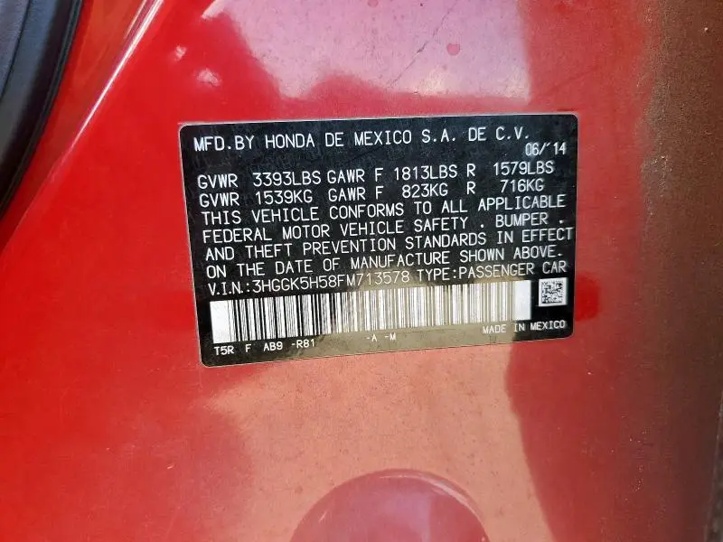 2015 HONDA FIT LX