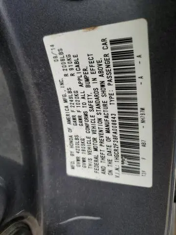 2015 HONDA ACCORD LX  