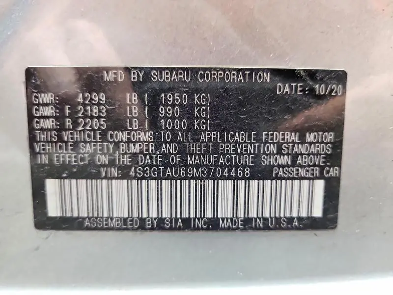 2021 SUBARU IMPREZA LIMITED  