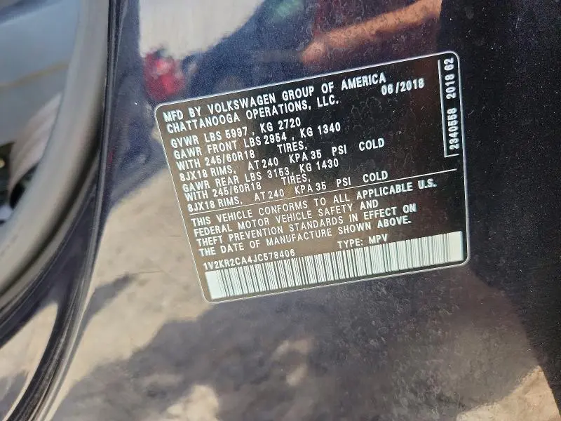 2018 VOLKSWAGEN ATLAS SE  