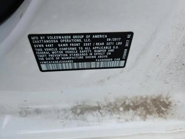 2018 VOLKSWAGEN PASSAT SEL PREMIUM  