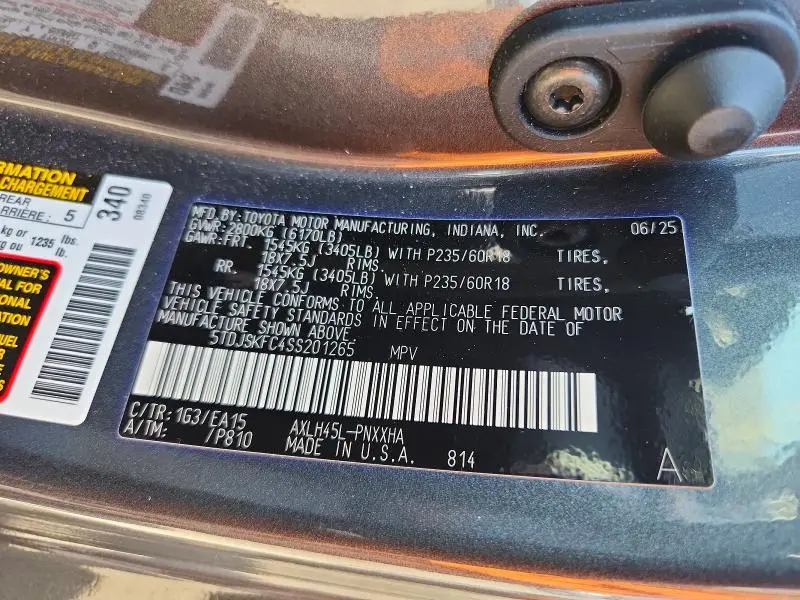 2025 TOYOTA SIENNA XLE 7-PASSENGER  