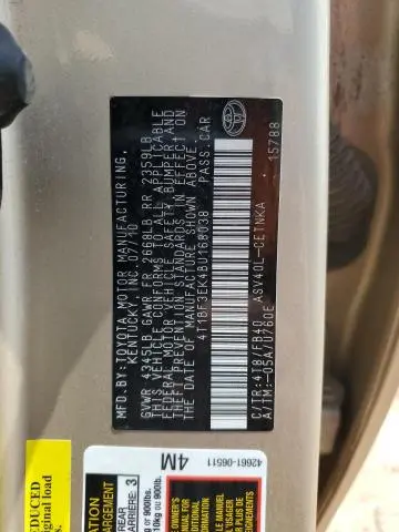 2011 TOYOTA CAMRY BASE  