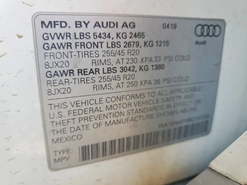 2019 AUDI Q5 PREMIUM PLUS  