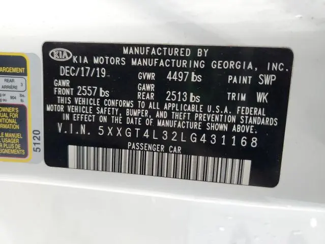 2020 KIA OPTIMA LX  